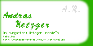 andras metzger business card